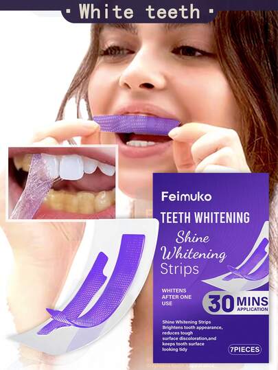 1 caja 7 piezas Tiras blanqueadoras de dientes, limpieza y cuidado profundo, elimina manchas amarillas, mejora el brillo de los dientes, tiras blanqueadoras y de limpieza diaria para el hogar, especialmente efectivas para el café, el té y otras manchas rebeldes, tiras blanqueadoras de cuidado oral convenientes para el hogar