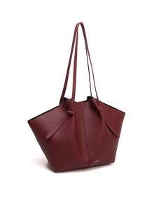 Dedoo Fashionable Large Capacity Trapezoid Design Lock Closure Women's Shoulder Bag, Luxury PU Leather Tote Handbag, High-Quality Underarm Bag - Red - View 7