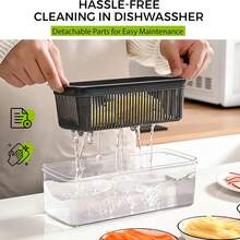 14-In-1 Vegetable Chopper, Food Chopper With Non-Slip Base, Easy To Use Adjustable Slicer, Includes Draining Rack & Storage Container, Kitchen Tool - Multicolor - View 11