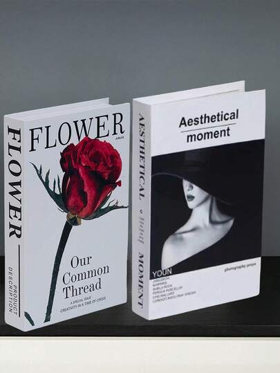 1/2/3本国际时尚风格折叠装饰相册。时尚女性与玫瑰图案 - 设计师灵感，硬纸板材质（未开封）。适用于客厅、桌面、墙面装饰。适用于多种场合。