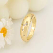 Anillo de luna y estrella para mujer, chapado en plata y oro, con incrustaciones de circonita cúbica, ideal como regalo de San Valentín. - Anillo de estrella y luna - Ver 8