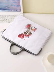 Valentine's Day Fun Pattern Printed Laptop Bag, Computer Fabric Protective Cover Accessories, Soft Laptop Bag, Soft Laptop Cover, Laptop Protective Cover, Tablet Leather Bag, Laptop Zipper Cover, Campus, Business And Office Gift Selection, School Portable Digital Storage Bag, Study Supplies, School Discount Store - Multicolor - View 3