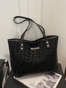 Large Capacity Handbag For Women, New Minimalist Commuter Shoulder Tote Bag - Black - View 9