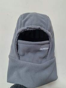 Unisex Pullover Hat With Face Mask, Outdoor Windproof Warm Thermal Lined Neck Cover, Solid Color, Autumn/Winter - A - View 16