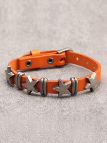 1件装男女通用朋克风多环五芒星合金手链，音乐节派对礼物，日常配饰 - 查看 3