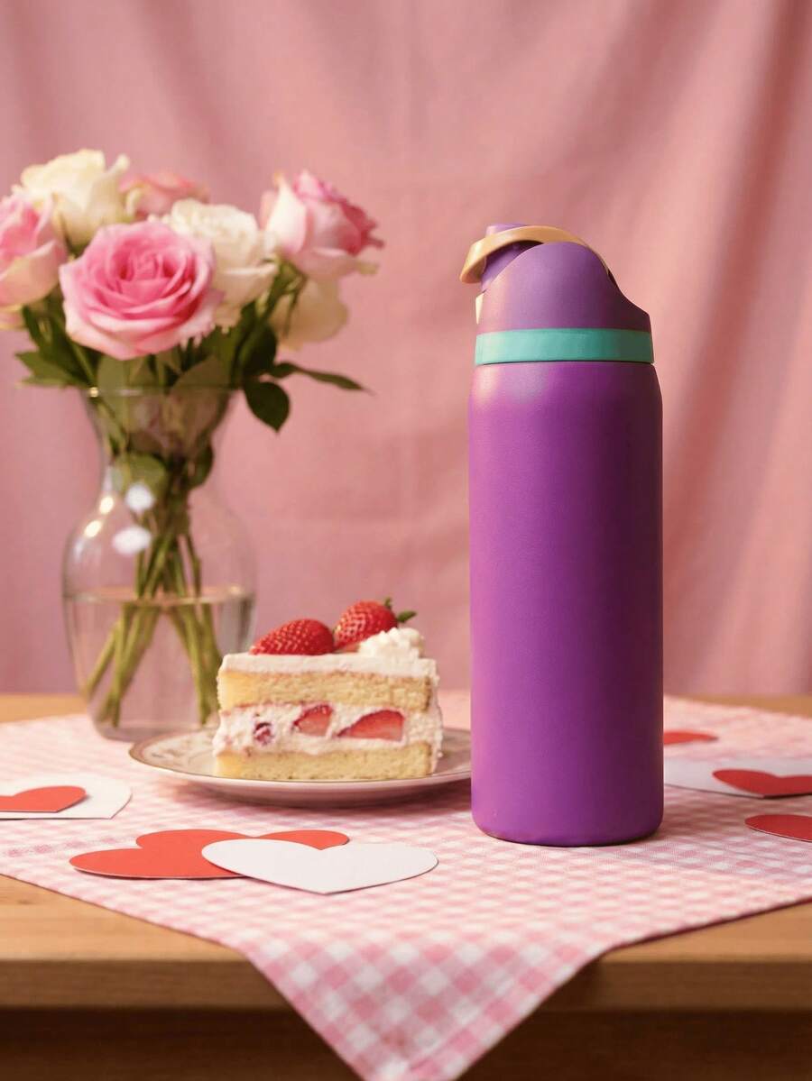 0walai Purple Vacuum Flask With Straw 32oz,945ML, Cold And Hot Water Can Be Insulated, Beautiful Appearance, Exquisite Workmanship, Suitable For Camping, Work, Indoor Use,Suitable For Gift,Perfect For Valentine's Day,Birthday,Giving Day. - Màu tím - Xem 1