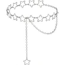 Women Waist Chain Metal Belly Chain Belt Adjustable Plus Size Chain Body Cute Decorative Accessories Suitable Formal Wear Jeans Dresses Casual Pants Gifts Gold - 銀色 - 查看 2