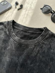 Hell Star Rainbow Star Logo Graphic Tee Acid Washed Cotton Shirt Unisex Couple Matching Summer Outfits Colorful Star Pattern Gradient Print Y2K Streetwear Aesthetic Distressed Graphic Tees Men Oversized T Shirt Camisetas Para Hombre - 黑色 - 查看 5