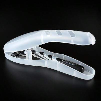 Estuche portátil para guardar maquinillas de afeitar de viaje, protector y organizador, protector para recortadora manual (blanco)