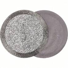 Handcrafted Glass Beaded Round Placemats, Coasters & Napkin Rings Set Of 18 - Handmade Table Place Mats For Dining - 32 Cm (13") Diameter (Silver) - Antique Silver and White - View 5