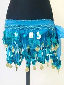 肚皮舞亮片流苏裙，时尚肚皮舞腰裙 - 彩色 - 查看 9