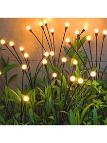 6 LED Solar Pathway Lights, Waterproof Firework Solar Garden Lights, Solar Firefly Lights, Solar LED Ground Lights
