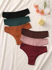 6pcs Women's Breathable Cotton Brazilian Style Briefs, Comfortable And Breathable - Multicolor - View 2