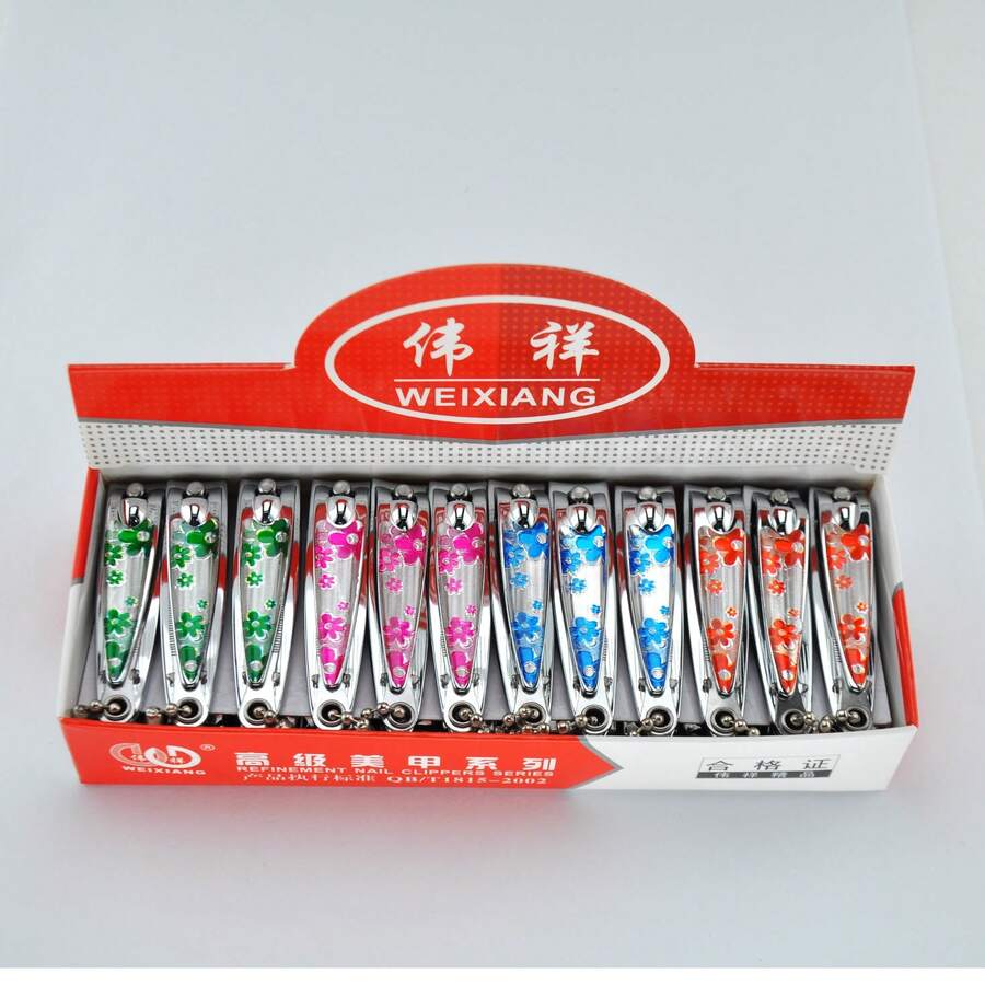 weixiang 24pcs Nail Clippers, 4 Colors Nail Scissors, Elegant Design, Fashion Patterns, Sharp & Durable, Precise Trimming Of Cuticles And Ingrown Nails, Ideal For Home Use - Multicolor - View 1