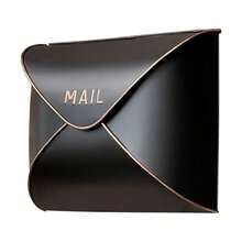 Black Mailbox Wall Mount 11 X 5 X 8.75 Inch Wall Mount Mailboxes For Outside Waterproof Mailboxes For Outside - Envelope Mailbox - BlackandCopper - View 1