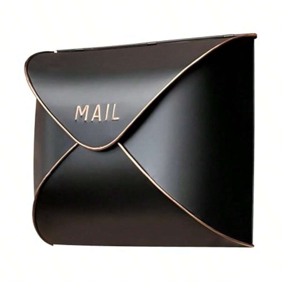 Black Mailbox Wall Mount 11 X 5 X 8.75 Inch Wall Mount Mailboxes For Outside Waterproof Mailboxes For Outside - Envelope Mailbox - BlackandCopper - View 1