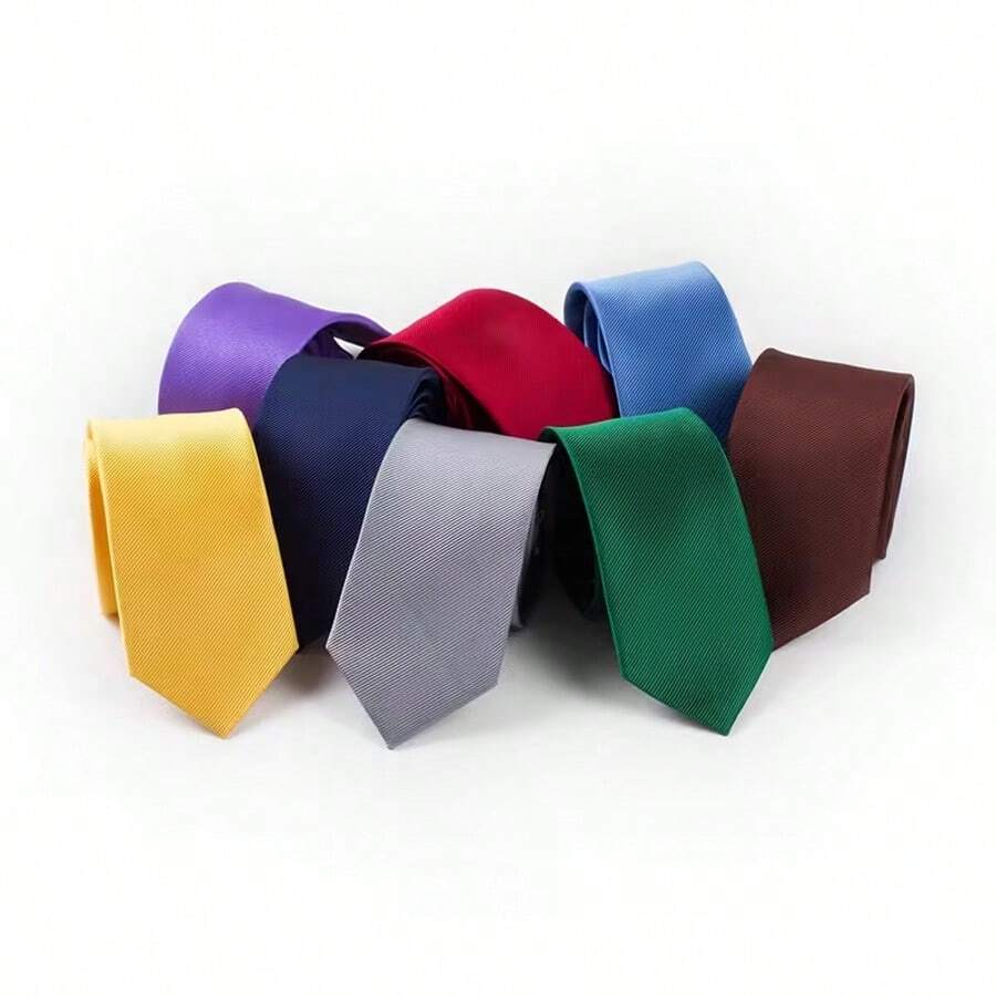 1pc Unisex 2.2" Narrow Tie, Minimalist Texture/Youthful Style, Multiple Colors Available, Suitable For Light Business And Casual Commuting Necktie - Caramel Brown - View 1