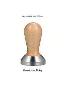 58mm Compact Espresso Coffee Tamper With Brush, Wooden Coffee Tamper Stand, Espresso Barista Accessory, Suitable For Cafe, Restaurant And Office Coffee Tamper Stand, Solid Wood Coffee Tamper, Stainless Steel Coffee Tamper, Espresso Coffee Tool, Universal Solid Wood Coffee Tamper