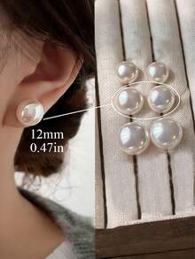 Bộ 3 đôi bông tai ngọc trai mềm mại, sang trọng, thích hợp cho các cô gái tuổi teen đeo hàng ngày và trong các dịp lễ hội. - Bộ ba món A - Xem 5