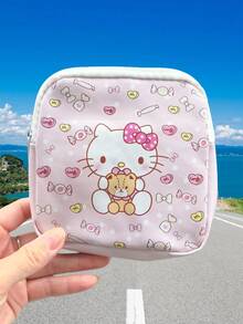SANRIO Túi đựng băng vệ sinh hình mèo KT hoạt hình, túi đựng dung tích lớn, túi đựng băng vệ sinh di động cho học sinh, ví đựng tiền xu, hộp đựng phụ kiện và đồ dùng cần thiết. - Nhiều màu - Xem 14
