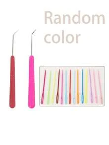 一套矩形编织器，包含1个钩针和塑料针，编织工具套装，适合编织爱好者制作围巾、帽子和披肩（所有产品颜色随机，配件数量随机，是否安装齿状部件随机） - 彩色 - 查看 12