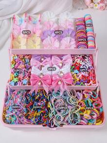 871个女孩多色网纱蝴蝶结发夹，可爱公主风发饰，弹性耐用不伤发，发圈，发夹，发卡，适合日常佩戴和返校季 - 彩色 - 查看 9