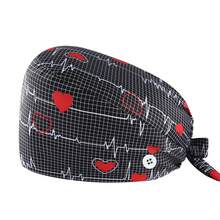 1pc Fashionable Printed Design Surgical Cap, Nurse Cap, Nursing Accessory, Anti-Bacterial & Dust-Proof, Unisex Design With Adjustable Strap, Sweatband, Suitable For Doctors, Nurses, Beauty Salon, Chefs, Waiters, Veterinarians, Housekeepers, Featuring Cosmic Element Polyester Printing, Suitable For Medical, Office, Home Use All Year Round - Multicolor - View 5