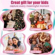 Gry edukacyjne, telefon dla dzieci z ekranem HD, kompatybilny z kartą 32 GB i odtwarzaczem audio, idealny na rodzinne spotkania, ciepła świąteczna niespodzianka dla dzieci w wieku 3-12 lat - Wielokolorowe - Zobacz 6