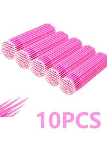 300/200/100pcs Disposable Micro Brushes, Micro Lash Brushes, Micro Lash Curler Brushes, Micro Fiber Lash Brushes, Made Of Micro Fiber Material, Suitable For Lash Extension And Makeup (Brush Head Diameter: 2.0mm), Can Also Be Used As Eyebrow And Eyeshadow Brushes. - Pink - View 14