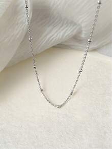 1件简约镀金闪亮珠子可调节不锈钢项链，适合女性女孩，时尚领链，日常派对饰品礼物 - Choker - 查看 4