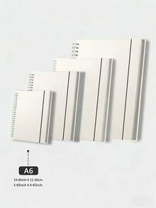 1本PP封面金属螺旋笔记本，80-160页，A6/A5/B5/A4尺寸，横线/空白内页，简约设计，便携防水，适合学生、商务人士、返校季、学习用品、办公用品。 - 米色 - 查看 19