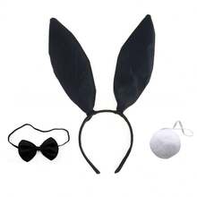New Rabbit Ear Headband Set, Bunny Girl Headpiece For Easter Party, Masquerade - Multicolor - View 5