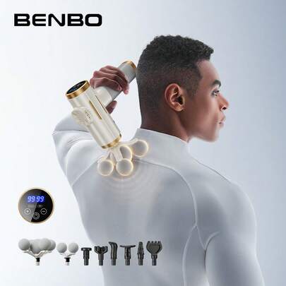 Benbo بينبو جهاز تدليك جديد، يدلك الظهر ويخفف آلام العضلات، مناسب للظهر والكتف والخصر والساقين وغيرها من المناطق، يأتي مع 8 رؤوس تدليك. هدية رائعة للأصدقاء أو للاستخدام الشخصي.