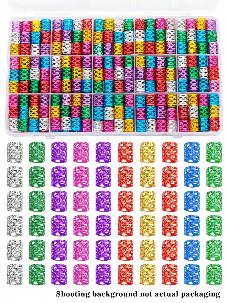 100pcs Multi-Color Hair Accessories Set, Suitable For Braids & Dreadlocks, Includes Beads, Hair Ties, Clips And Adjustable Metal Headbands