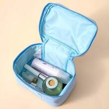 Miniso Disney Stitch Makeup Bag - Multi-Purpose Travel Toiletry Pouch With Handle Large Capacity - Baby Blue - View 2