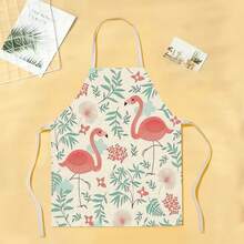 1pc Flamingo Pattern Apron, Creative Funny Fashion Printed Home Cleaning Apron, Easy To Clean Kitchen Cooking Apron, Creative Home Apron - Multicolor - View 19