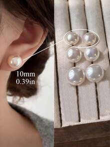 Bộ 3 đôi bông tai ngọc trai mềm mại, sang trọng, thích hợp cho các cô gái tuổi teen đeo hàng ngày và trong các dịp lễ hội. - Bộ ba món A - Xem 4