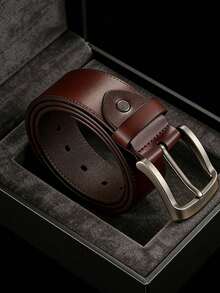 High End Men's Retro Needle Buckle Daily Buckle Belt Men's Waist Belt Pants Belt Solid Buckle Thickened Version - Multicolor - View 1