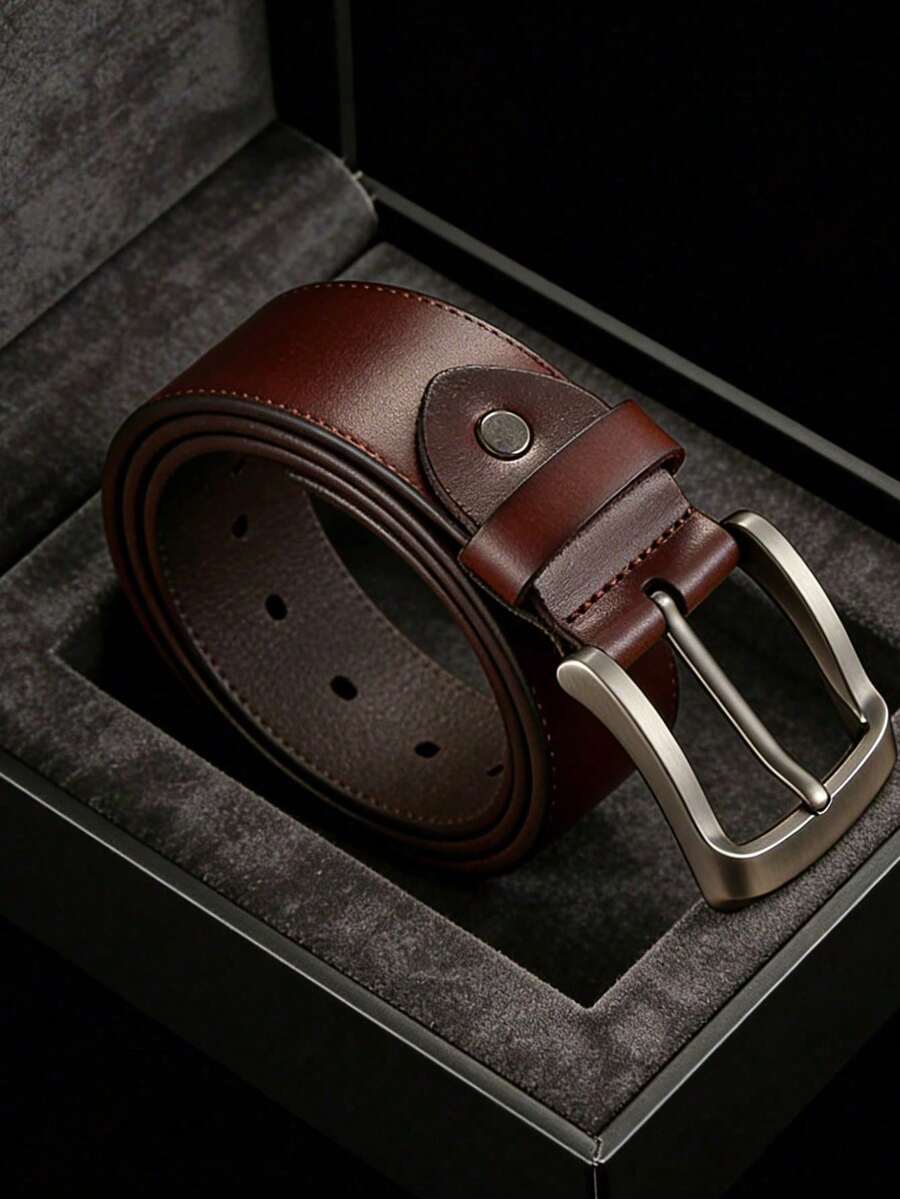 High End Men's Retro Needle Buckle Daily Buckle Belt Men's Waist Belt Pants Belt Solid Buckle Thickened Version - Multicolor - View 1