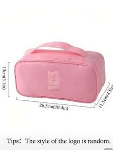 1pc Pink Travel Underwear Storage Bag, Large Capacity Waterproof Bra & Panty Organizer, Portable Multi-Function Cosmetic Toiletry Bag, Lingerie Storage Pouch ,Travel Essential Bag ,Room Decor - Multicolor - View 5