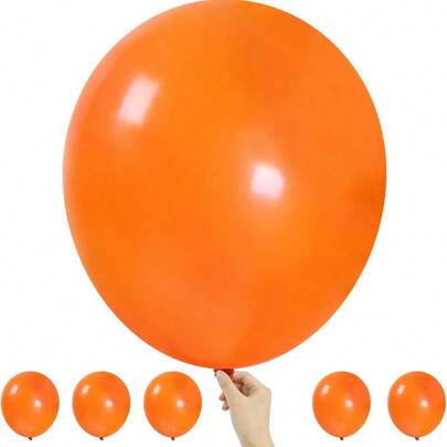 Orange Balloons 6 Pack 18 Inch Strong Thicken Shiny Latex Balloons For Birthday Engagement Wedding Anniversary Baby Shower Bridal Festivals Graduation Party Decorations With White Ribbons