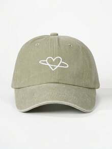 1pc Kids Embroidered Heart Washed Baseball Cap, Adjustable Outdoor Sun Protection Casual Hat Suitable For Boys And Girls, Spring/Autumn Travel Beach Holiday - Baseball Cap - View 12