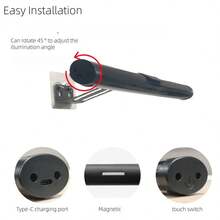 Rechargeable Magnetic Wall Light,Magnetic Vanity Light, Mirror Light,Bathroom Vanitylight,Touch Switch,Supports Tri Color Dimming, Infinite Dimming, Remote Control Switch - One Size Fits All - View 5