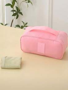 1pc Pink Travel Underwear Storage Bag, Large Capacity Waterproof Bra & Panty Organizer, Portable Multi-Function Cosmetic Toiletry Bag, Lingerie Storage Pouch ,Travel Essential Bag ,Room Decor - Multicolor - View 8