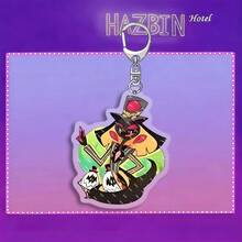 Random Style - Cartoon Hell Hotel Acrylic Keychain, Fashionable Cartoon Collection, Valentine's Day Gift - Multicolor - View 3