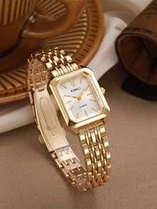 1pc High-Quality Minimalist Quartz Watch, Luxurious & Mysterious Design, Fashionable Personalized, Ideal Gift, Year-End Promotion - Gold - View 2