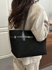 حقيبة كبيرة السعة بطراز قديم، حقيبة كتف بطبعة نمر، حقيبة يد عصرية للنساء - متعدد الألوان - مشاهدة 6