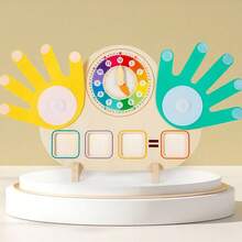 幼儿数学教具 - 蒙特梭利手指计数游戏玩具，儿童木制数学教育玩具