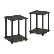 Furinno 12127EX/BK Simplistic End Table Espresso/Black Set of 2 - EspressoBlack - Ver 4
