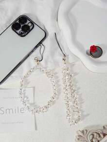 Natural Stone Beaded Phone Lanyard, Rose Quartz & Green Agate Phone Charm, Daily Commute Bag Pendant - Multicolor - View 11